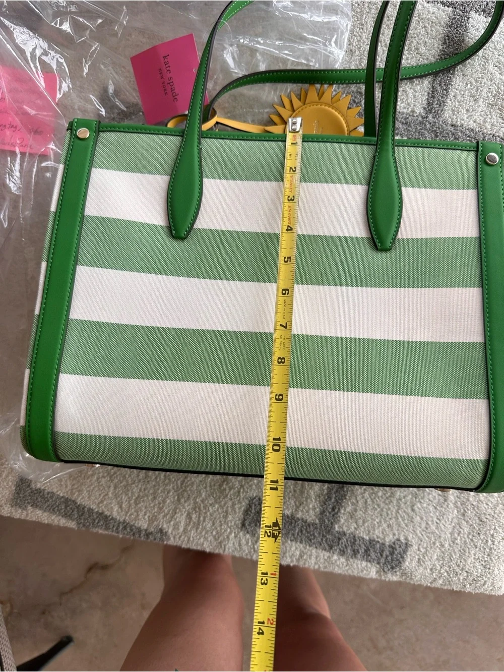 Kate Spade Market Cabana Striped Green & White Tote